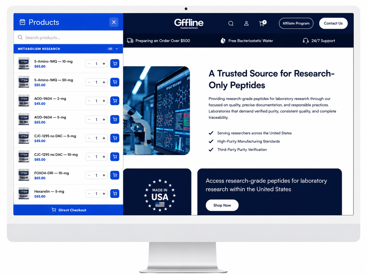 Offline Peptides Checkout