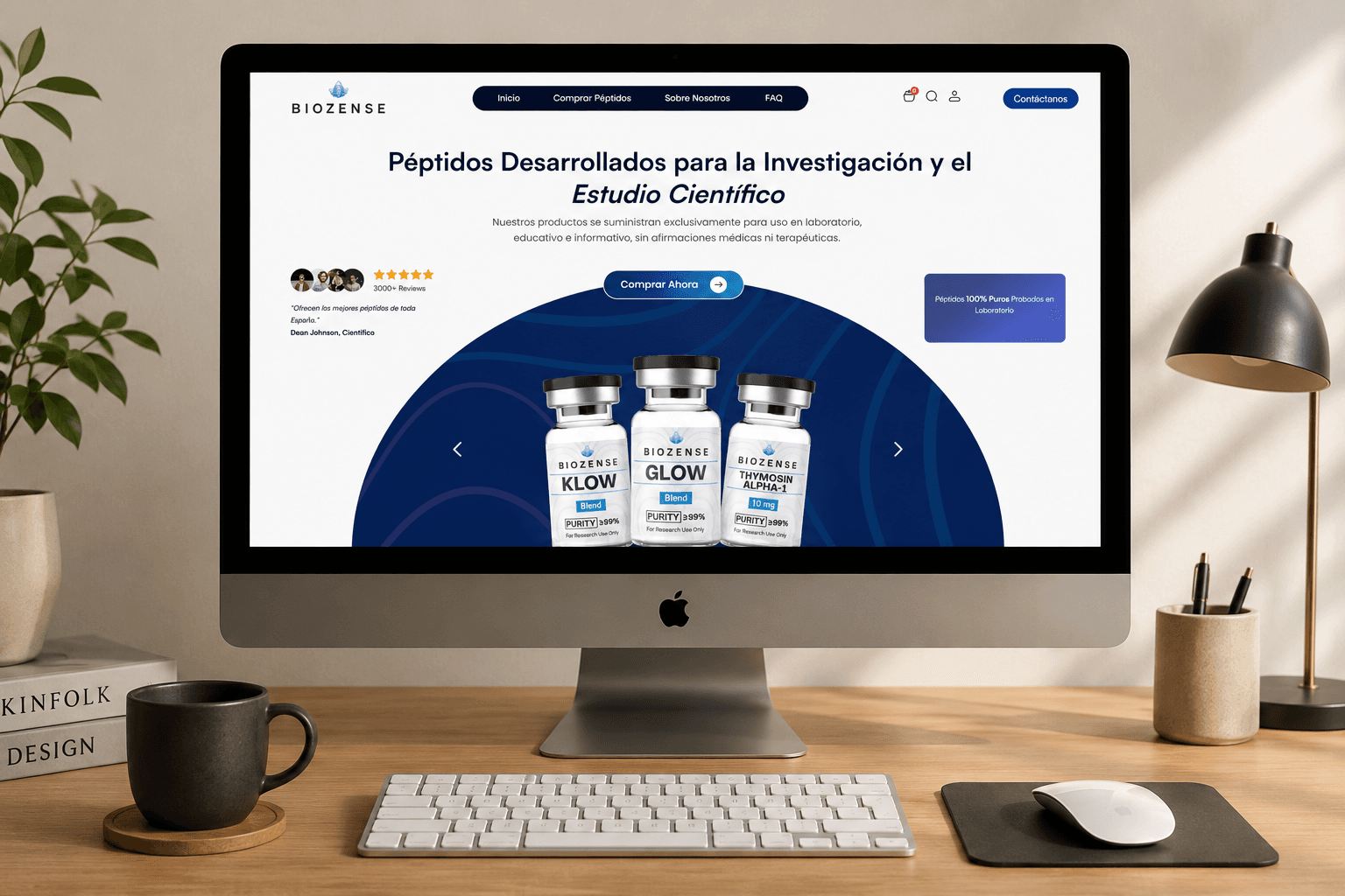 Biozense Peptides storefront