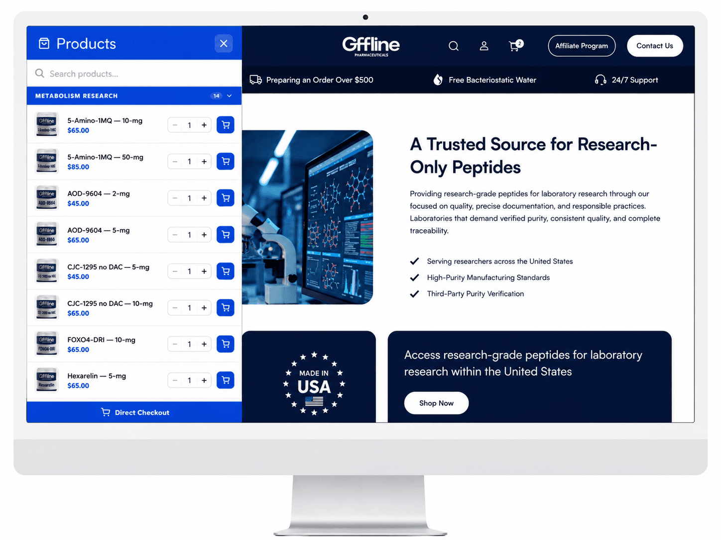 Offline Peptides Checkout