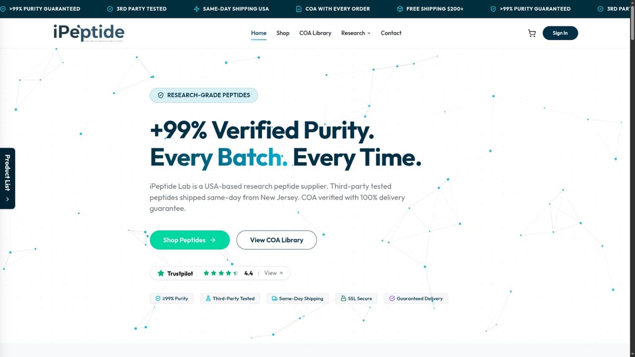iPeptide Bioinfinity storefront preview